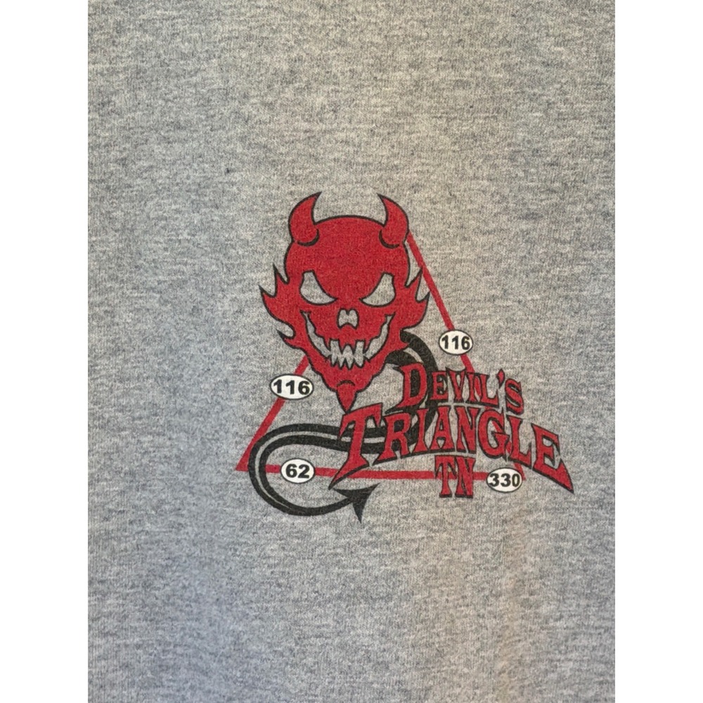 Hanes Mens Devils Triangle Tennessee Graphic T-Shirt Gray 3XL Souvenir Tee